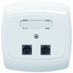 GNIAZDO TELEFONICZNE PODWÓJNE Z POLEM OPISOWYM BIAŁE - GTP24B01 - SCHNEIDER ELECTRIC