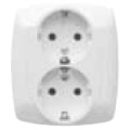 GNIAZDO PODWÓJNE Z UZIEMIENIEM "SCHUKO" BIAŁY BINGO GWP-240B - GWP240B01 - SCHNEIDER ELECTRIC