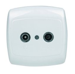 GNIAZDO ANTENOWE RTV PRZELOTOWE 15DB BIAŁY BINGO GAP-1B15  - GAP1B1501 - SCHNEIDER ELECTRIC