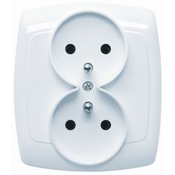 GNIAZDO PODWÓJNE Z UZIEMIENIEM BIAŁE BINGO - GWP230B01 - SCHNEIDER ELECTRIC
