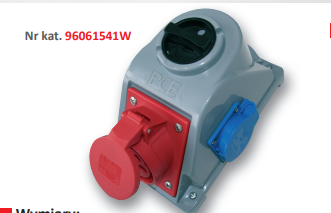 GNIAZDO Z WYŁĄCZNIKIEM " COMBO-POL" 16A 400V 3P+Z+N GNIAZDO 230V IP44 - 96061541W - PCE