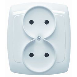 GNIAZDO PODWÓJNE BEZ UZIEMIENIA BIAŁY BINGO GWP-220B  - GWP220B01 - SCHNEIDER ELECTRIC