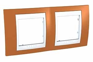 RAMKA PODWÓJNA POZIOMA UGIER POMARAŃCZOWY UNICA PLUS - MGU6.004.869 - SCHNEIDER ELECTRIC