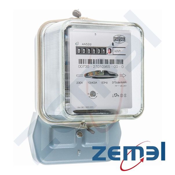 LICZNIK ENERGII ELEKTRYCZNEJ 1 FAZOWY 10/40A 230V 50HZ REGEROWANY A-52 - A-52 10/40A - ZEMEL