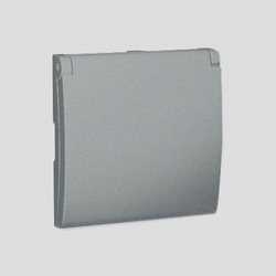 POKRYWA GNIAZDA Z UZIEMIENIEM BRYZGOSZCZELNEGO IP44 ALUMINIOWY SIMON CLASSIC - MGZ1BP/26 - KONTAKT SIMON