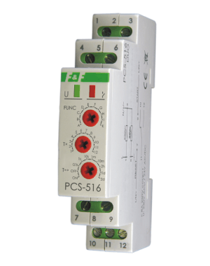 PRZEKAŹNIK CZASOWY 8A STEROWANIE 12-230V AC/DC 10 FUNKCJI PCS-516 UNI - PCS-516UNI - F&F