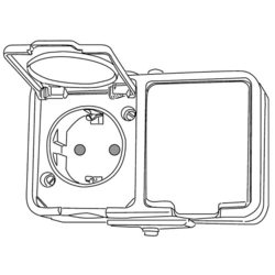 GNIAZDO PODWÓJNE "SCHUKO" Z PRZESŁONAMI N/T IP44 CZARNY CEDAR - GWN240PC05 - SCHNEIDER ELECTRIC
