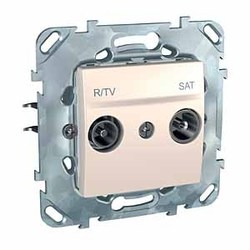 GNIAZDO ANTENOWE RTV + SAT KOŃCOWE PIASKOWY UNICA PLUS&WIRELESS - MGU50.454.25Z - SCHNEIDER ELECTRIC