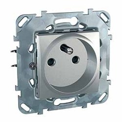 GNIAZDO POJEDYNCZE Z UZIEMIENIEM Z PRZESŁONAMI ALUMINIUM UNICA TOP/MERTEN  - MGU50.039.30Z - SCHNEIDER ELECTRIC