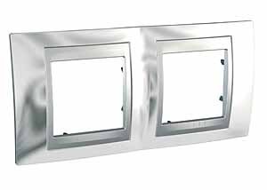 RAMKA PODWÓJNA POZIOMA CHROM UNICA TOP - MGU66.004.010 - SCHNEIDER ELECTRIC