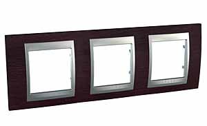 RAMKA POTRÓJNA POZIOMA WENGE UNICA TOP  - MGU66.006.0M3 - SCHNEIDER ELECTRIC