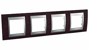 RAMKA POCZWÓRNA POZIOMA WENGE UNICA TOP  - MGU66.008.0M3 - SCHNEIDER ELECTRIC