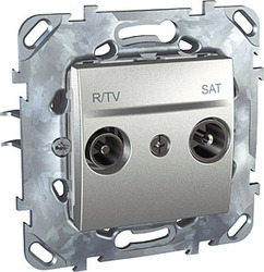 GNIAZDO ANTENOWE RTV + SAT KOŃCOWE ALUMINIUM UNICA TOP/MERTEN  - MGU50.454.30Z - SCHNEIDER ELECTRIC