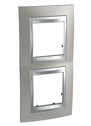 RAMKA PODWÓJNA PIONOWA NIKIEL MAT UNICA TOP - MGU66.004V.039 - SCHNEIDER ELECTRIC