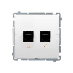 GNIAZDO KOMPUTEROWO-TELEFONICZNE RJ45+RJ12 KAT.5 BIAŁE BASIC - BMF5T.02/11 - KONTAKT SIMON