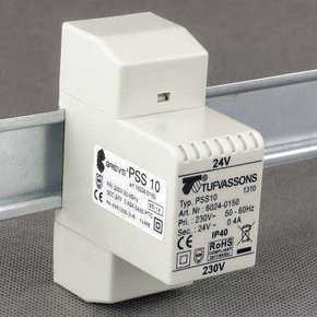 TRANSFORMATOR JEDNOFAZOWY IP30 NA SZYNĘ TH-35 Z ZABEZPIECZENIEM PSS 10 230/11.5V - 16009-0066 - BREVE