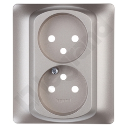 PLAKIETKA DO GNIAZDA PODWÓJNEGO 2P+Z TITAN SISTENA LIFE - 771435 - LEGRAND