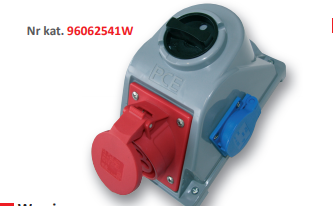 GNIAZDO Z WYŁĄCZNIKIEM " COMBO-POL" 32A 400V 3P+Z+N, GNIAZDO 230V, WYŁ. 0-1 IP44. - 96062541W - PCE
