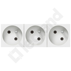 GNIAZDO POTRÓJNE 2P+Z PODŁĄCZENIE PRZEZ ZAC AUTOMATYCZNE-6 MODUŁÓW 16A-250V~ BIAŁE MOSAIC - 077143 - LEGRAND