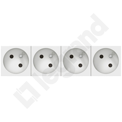 GNIAZDO POCZWÓRNE 2P+Z PODŁĄCZENIE PRZEZ ZACISKI AUTOMATYCZNE-8 MODUŁÓW 16A-250V BIAŁE MOSAIC - 077144 - LEGRAND