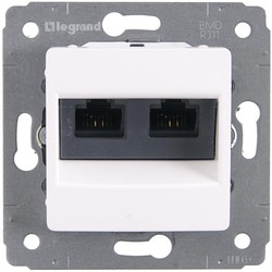 GNIAZDO INTERNETOWE PODWÓJNE 2XRJ45 UTP KAT.6 BIAŁE CARIVA - 773642 - LEGRAND