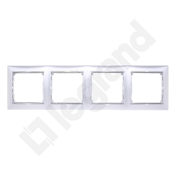 RAMKA POCZWÓRNA POZIOMA ALUMINIUM/SREBRO VALENA - 770354 - LEGRAND
