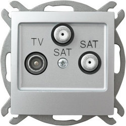 GNIAZDO ANTENOWE RTV-SAT SREBRO Z DWOMA WYJŚCIAMI SAT IMPRESJA - GPA-Y2S/m/18 - OSPEL