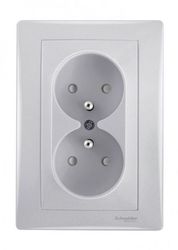 GNIAZDO PODWÓJNE Z UZIEMIENIEM MODUŁ ALUMINIUM SEDNA - SDN2800660 - SCHNEIDER ELECTRIC