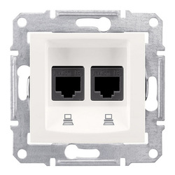GNIAZDO KOMPUTEROWE PODWÓJNE KAT. 5E KREM SEDNA - SDN4400123 - SCHNEIDER ELECTRIC