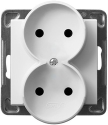 GNIAZDO PODWÓJNE BIAŁE SONATA - GP-2RR/m/00 - OSPEL