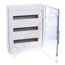 ROZDZIELNIA TWORZYWO 3X18 MODUŁY N/T IP40 LISTWA PRZYŁ N+PE DRZWI PRZEZR XL3 125 - 401658 - LEGRAND