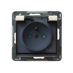 GNIAZDO BRYZGOSZCZELNE Z UZIEMIENIEM, IP-44 CZARNY METALIC SONATA - GPH-1RZP/M/33/d - OSPEL