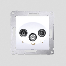 GNIAZDO ANTENOWE RTV-SAT KOŃCOWE TŁUM. RTV 1.0DB SAT 1.0DB; BIAŁE SIMON 54 - DASK.01/11 - KONTAKT SIMON