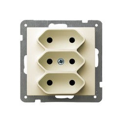 GNIAZDO POTRÓJNE EURO ECRU AS - GP-3G/m/27 - OSPEL