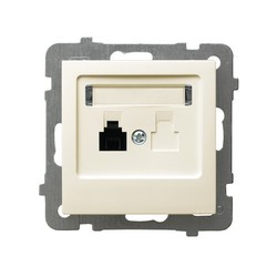 GNIAZDO TELEFONICZNE POJEDYŃCZE ECRU AS - GPT-1G/m/27 - OSPEL