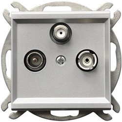 GNIAZDO ANTENOWE RTV-SAT KOŃCOWE SREBRO MAT SONATA - GPA-RS/m/38 - OSPEL