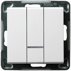ŁĄCZNIK POTRÓJNY BIAŁY Z PODŚWIETLENIEM SONATA - ŁP-13RS/m/00 - OSPEL
