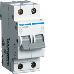 MCB Wyłącznik nadprądowy 6kA 2P C 16A - MCN216E - HAGER - BERKER