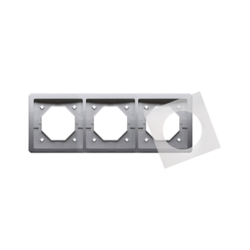 RAMKA POTRÓJNA DO WERSJI BRYZGOSZCZELNEJ IP44 Z KOMPLETEM USZCZELEK STAL INOX SIMON BASIC STANDARD - BMR3B/21 - KONTAKT SIMON