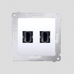 GNIAZDO HDMI PODWÓJNE (MODUŁ) BIAŁE SIMON 54  - DGHDMI2.01/11 - KONTAKT SIMON