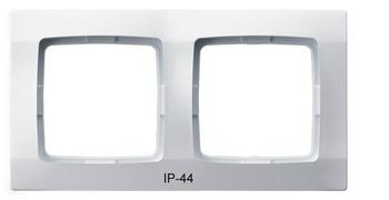 RAMKA PODWÓJNA DO ŁĄCZNIKÓW IP44 BIAŁY KARO - RH-2S/00 - OSPEL