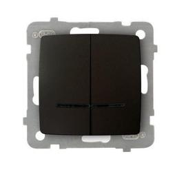 ŁĄCZNIK DWUGRUPOWY ŚWIECZNIKOWY Z PODŚW CZEKOLADOWY METAL KARO - ŁP-2SS/m/40 - OSPEL