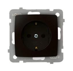 GNIAZDO POJEDYNCZE Z UZIEMIENIEM SCHUKO CZEKOLADOWY METAL KARO - GP-1SS/m/40 - OSPEL
