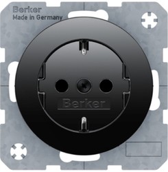 GNIAZDO SCHUKO SAMOZACISKI CZARNY POŁYSK R.1/R.3 - 47232045 - HAGER - BERKER