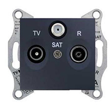 GNIAZDO RTV/SAT PRZELOTOWE 8DB, GRAFITOWE SEDNA - SDN3501270 - SCHNEIDER ELECTRIC