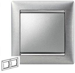 RAMKA PODWÓJNA ALUMINIUM SZCZOTKOWANE VALENA  - 770332 - LEGRAND