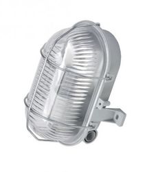 PLAFONIERA TECHNICZNA 60W E27 IP44 POPIELATY Z ROZKŁADANĄ SIATKĄ METAL OVAL 60W SIMETAL - 121173 - LENA LIGHTING