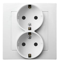 GNIAZDO PODWÓJNE Z UZIEMIENIEM SCHUKO BIAŁE AS - GP-2GS/00 - OSPEL