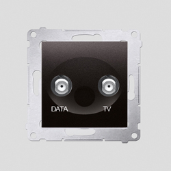 GNIAZDO TV-DATA DWA PORTY WYJŚĆ TYPU "F" (MODUŁ) ANTRACYT SIMON 54  - DAD1.01/48 - KONTAKT SIMON