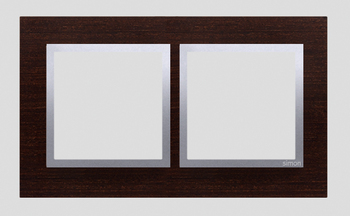 RAMKA PODWÓJNA NATURE-DREWNO SREBRNE WENGE IP20/IP44* SIMON 54 NATURE - DRN2/84 - KONTAKT SIMON
